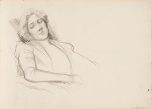 Sitzende Frau, Halbporträt von Albert Edelfelt