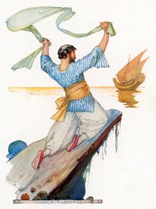 Sindbad entfaltete und winkte Historban