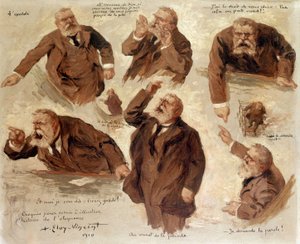 Die verschiedenen Ausdrücke von Jean Jaurès, 1910 von Albert Eloy Vincent