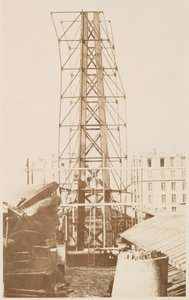 Gerüst für die Montage der Freiheitsstatue, der Kopf links gezeigt, Paris, 1883
