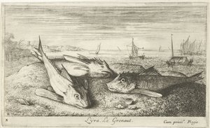 Drei Salzwasserfische am Strand von Albert Flamen