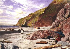 Lynmouth, Devon, die Geschichte des Schiffbruchs von Albert Goodwin