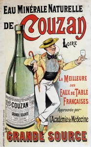 Werbung für das Mineralwasser von Couzan - von Albert Guillaume (1873-1942), ca. 1895
