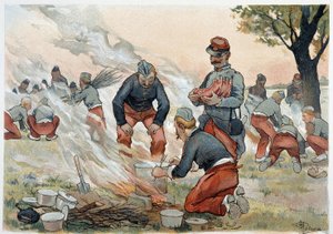 La Popote - in „Album militaire“ von Albert Guillaume (1873-1942), ca. 1900