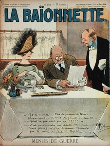 Menus de Guerre, aus La Baionnette, 15. März 1917 von Albert Guillaume