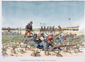 Unter dem Feuer des Feindes (in „Militärisches Album“ von Albert Guillaume (1873-1942), ca. 1900)