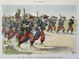 Spaziergang - Die Armee gesehen von Albert Guillaume (1873-1942), um 1900 von Albert Guillaume