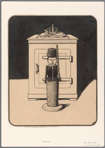 Entwurf für eine politische Karikatur: Der hölzerne Wachposten von Albert Hahn (I)