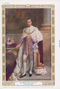 König George VI. in seinen Krönungsroben von Albert Henry (after) Collings