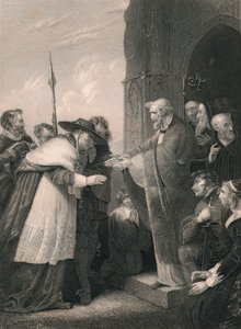 Kardinal Wolsey betritt die Abtei von Leicester, 1530, Mitte des 19. Jahrhunderts