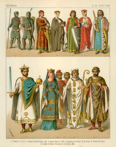 Deutsches Kostüm 1000-1100 n. Chr. von Albert Kretschmer