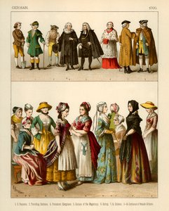 Deutsche Kostüme 1700 von Albert Kretschmer