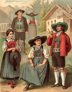 Deutsche Tracht, Tirol Sarnthal von Albert Kretschmer