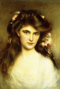 Eine junge Schönheit mit Blumen im Haar