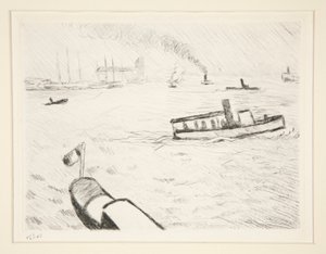 Schlepper in Hamburg von Albert Marquet