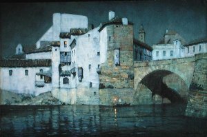 Mondlicht, Puente Genil, Spanien
