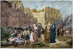 Kreuzzug gegen die Albigenser - Die Beleidigung der Gefangenen (Gravur nach dem Gemälde von Albert Maignan)