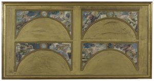 Skizze für den Salon des Lettres im Pariser Rathaus: Die großen literarischen Werke (La Chanson de Roland, Le Misanthrope, Eviradnus, Mimi Pinson, Le Cid, Phèdre, Pantagruel, La Cigale), ca. 1890
