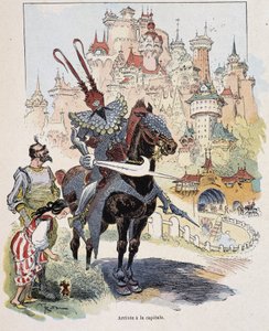 Ankunft in der Hauptstadt - in „Gullivers Reisen“ von Swift, ill. von Robida von Albert Robida