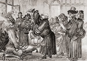 Le Sophiste feut introduict et commença sa harangue en toussant von Albert Robida