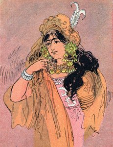 Porträt der Prinzessin Badroulbadour Illustration von Albert Robida für das Märchen „Aladin und die Wunderlampe“ in „Tausendundeine Nacht“