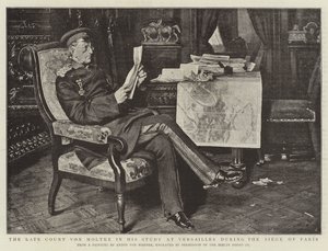 Der verstorbene Graf von Moltke in seinem Arbeitszimmer in Versailles während der Belagerung von Paris von Albert Sauvert