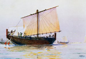 Phönizisches Handelsschiff kommt in Pharos an