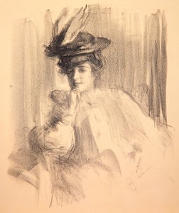 Lili mit einem Federhut, 1907 von Albert de Belleroche
