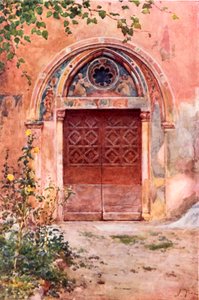 Tür des Klosters St. Benedikt (Sagro Speco) in Subiaco von Alberto Pisa