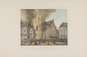 Ansicht beim Ausbruch des Brandes in Middelburg am Sonntag, den 28. Juni 1857 von Albertus Anthonius Nunnink