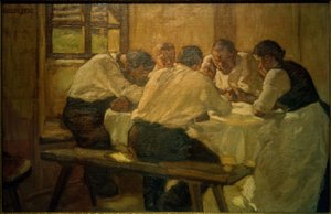 Mittagessen (Die Suppe, II. Fassung) von Albin Egger Lienz
