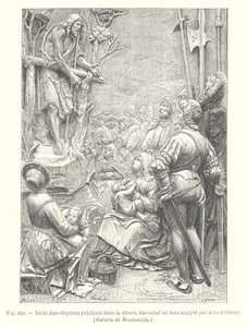 Johannes der Täufer predigt in der Wüste (Gravur)