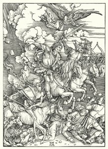 Die vier Reiter der Apokalypse von Albrecht (after) Durer or Duerer