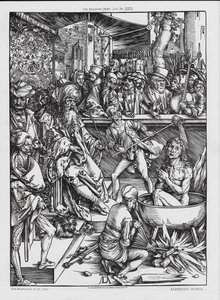 Das Martyrium des Heiligen Johannes (Gravur) von Albrecht (after) Durer or Duerer