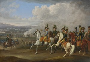 General von Bellegarde und seine Offiziere beobachten eine Schlacht von Albrecht Adam