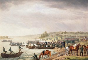 Italienisches Korps von Eugene de Beauharnais überquert den Niemen am 30. Juni 1812, 1815