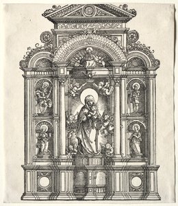 Großer Altar mit der Jungfrau, in einem Rahmen mit den Heiligen Christophorus, Georg, Barbara, Katharina von Albrecht Altdorfer