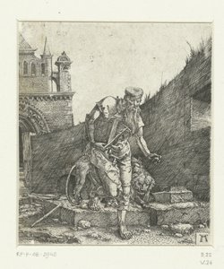 Heiliger Hieronymus auf dem Innenhof einer Kirche von Albrecht Altdorfer
