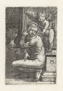 Kniende Venus mit Cupido von Albrecht Altdorfer