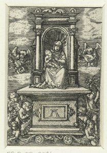 Maria mit Kind auf einem Thron von Albrecht Altdorfer
