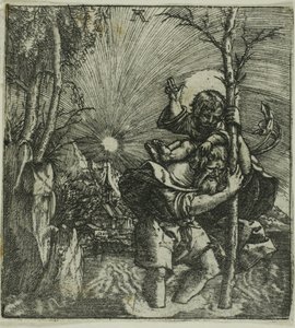 Heiliger Christophorus trägt das Christuskind von Albrecht Altdorfer