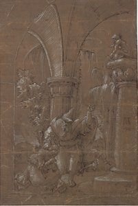 Die heilige Katharina von Alexandria verweigert die Anbetung des Götzen (?)