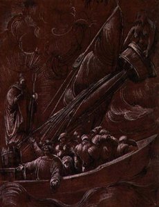 Der heilige Nikolaus von Bari tadelt den Sturm