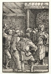 Der Fall und die Erlösung des Menschen: Christus vor Kaiphas, um 1515 von Albrecht Altdorfer