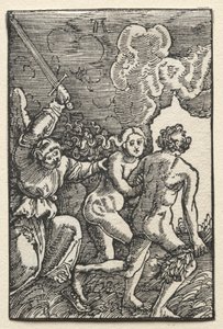 Der Fall und die Erlösung des Menschen: Die Vertreibung aus Eden von Albrecht Altdorfer