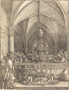 Die Rast auf der Flucht nach Ägypten an einem Brunnen von Albrecht Altdorfer