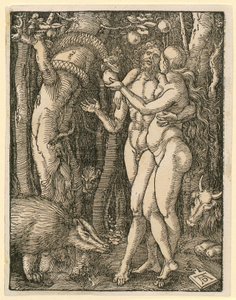 Adam und Eva, Blatt 2 der Folge "Kleine Holzschnitt-Passion" von Albrecht Dürer