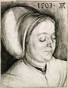 Brustbild einer Frau mit Wulsthaube von Albrecht Dürer