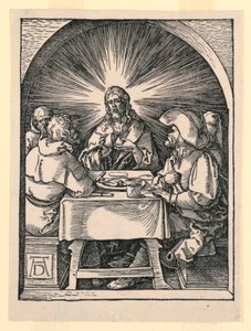 Christus in Emmaus, aus der Serie Die Kleine Passion von Albrecht Dürer