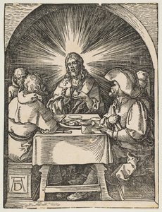 Christus in Emmaus, aus der Kleinen Passion, ca. 1510 von Albrecht Dürer